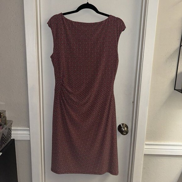 Lauren Ralph Lauren Pink Print Ruched Boatneck Sleeveless Pullover Dress Size 16 - Picture 5 of 11